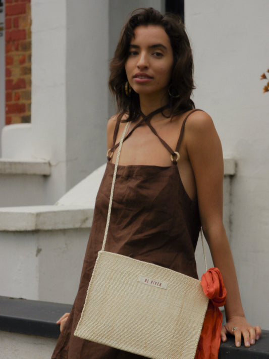 BROWN LINEN DRESS