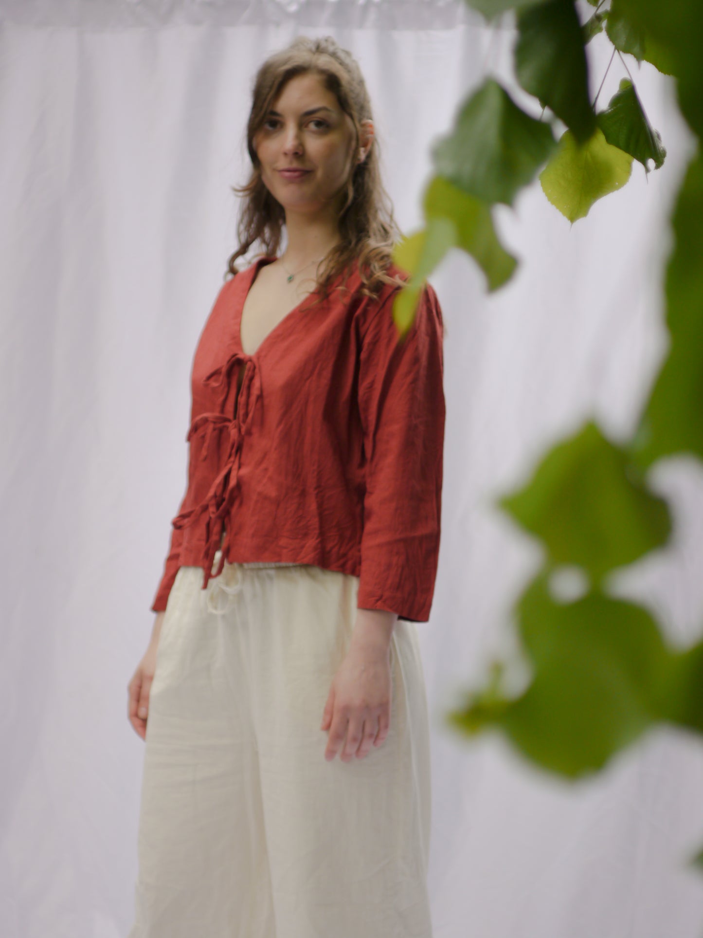 TERRACOTA LINEN TOP