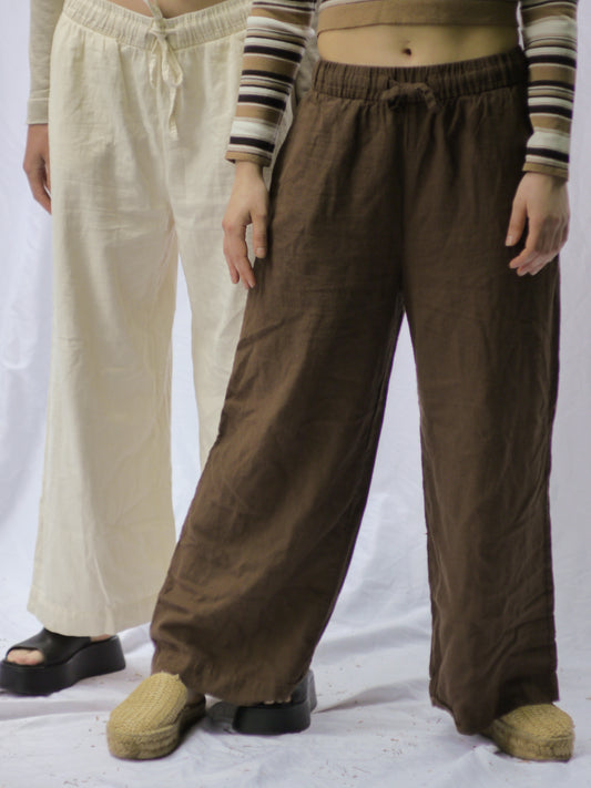 BROWN LINEN TROUSERS